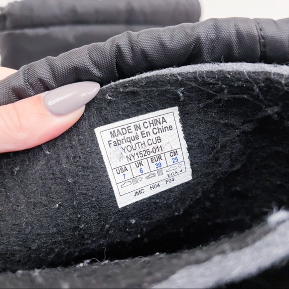Sorel Cub Winter Insulated Rubber Sole Black Snow Boots Y7 W8.5 - Picture 16 of 16
